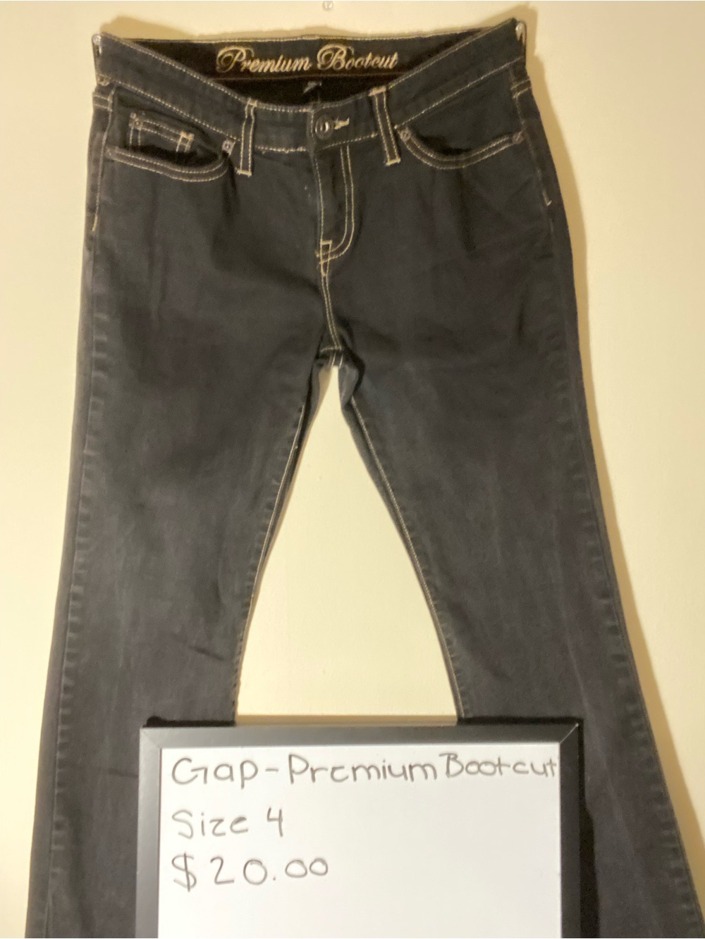 GAP Premium Bootcut Jeans - Black with Contrast Stitching